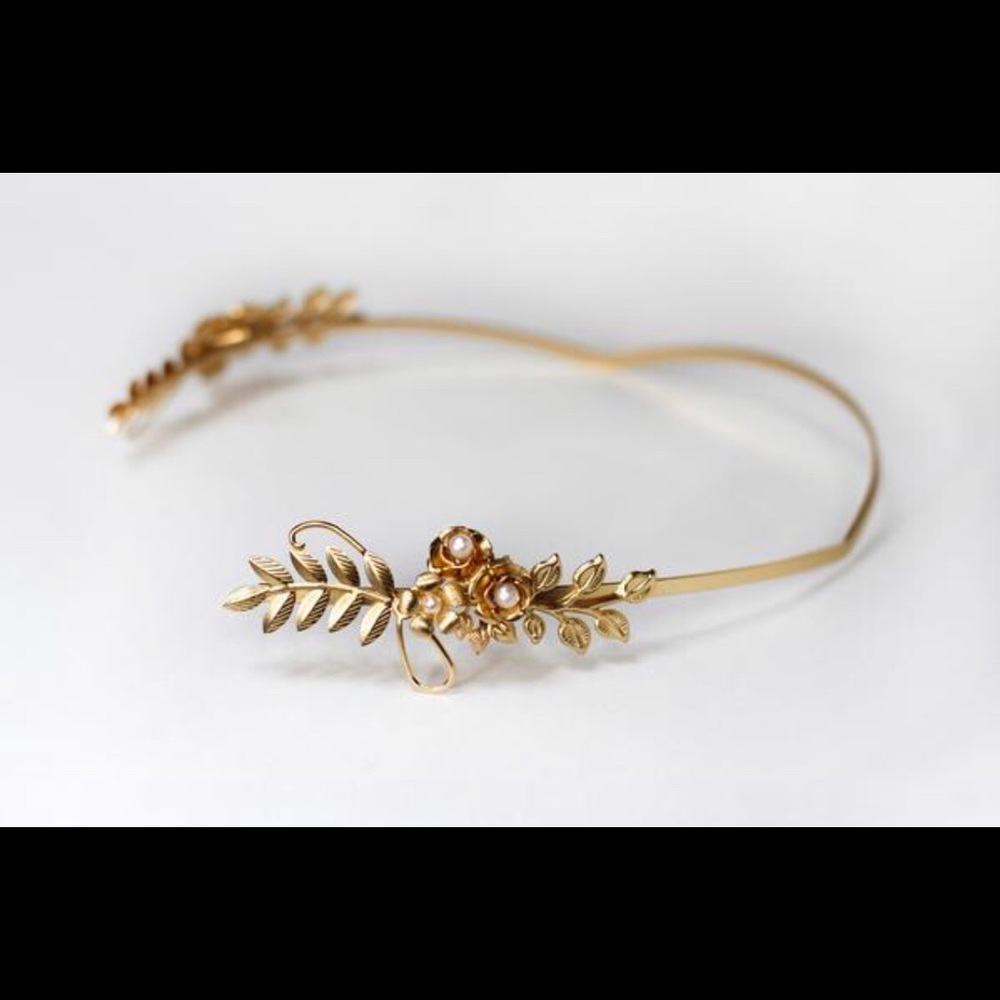Gold Leaf Floral Headband - Women Accessories Hair Accessory